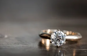 Close-up of a custom diamond ring representing engagement rings Portsmouth