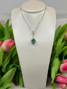 May birthstone emerald jewelry display