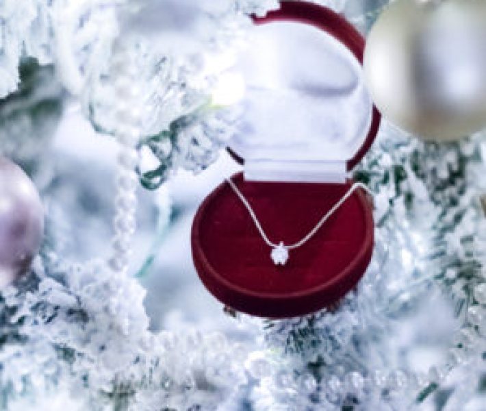Diamond jewellery and christmas decoration, holiday present