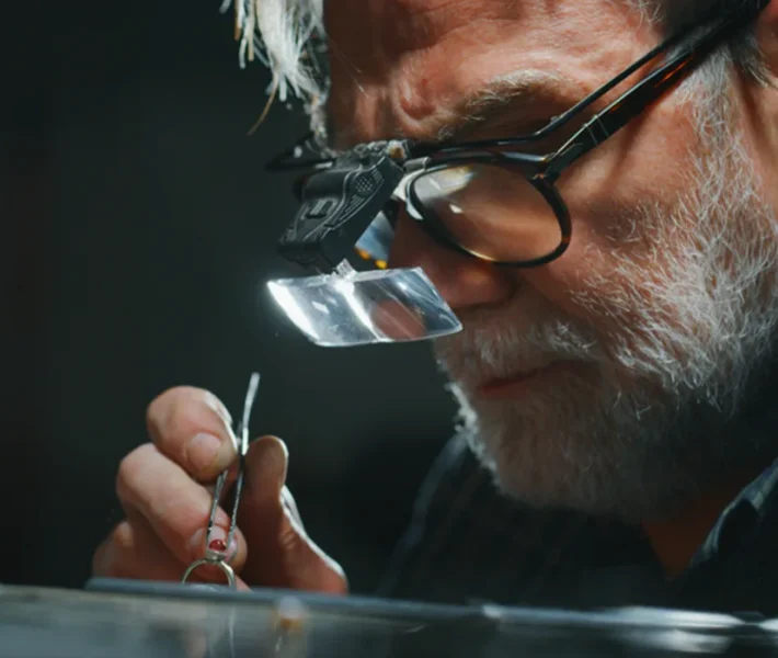 Jeweler examining diamond sparkle Portsmouth, NH