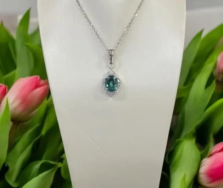 May birthstone emerald jewelry display