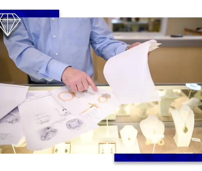Artisan working on custom jewelry Portsmouth at Portsmouth Jewelers bench